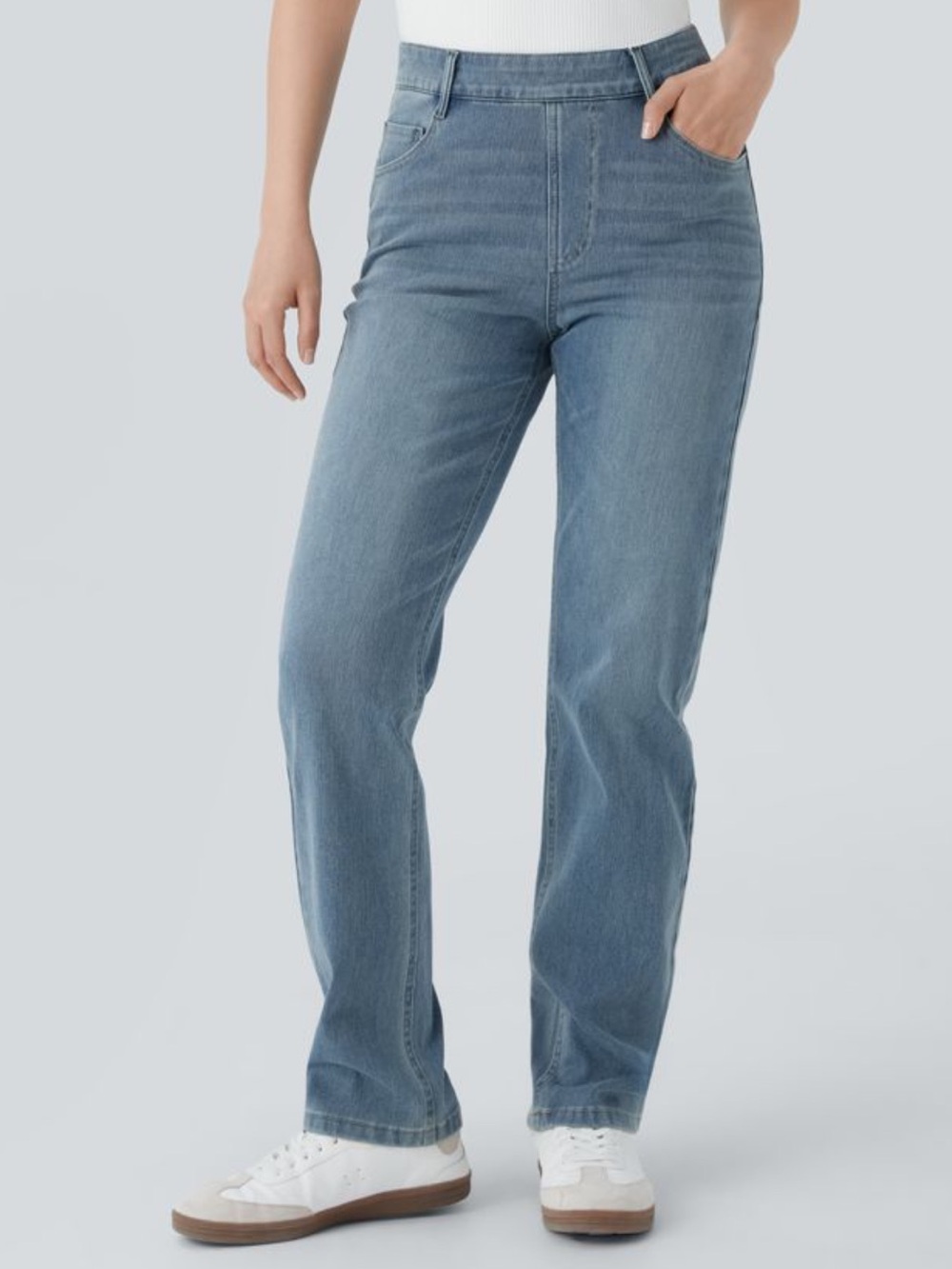 HALARA Light Blue Straight-Leg Womens Jeans